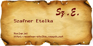 Szafner Etelka névjegykártya